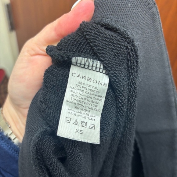 Carbon38 Straight Leg Sweatpants French Terry Organic Cotton Sweatpants BLK XS - Picture 11 of 12